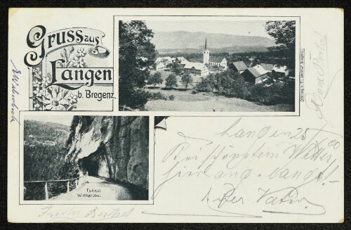 Gruss aus Langen b. Bregenz : Tunnel Wirthatobel ; [Correspondenz-Karte]
