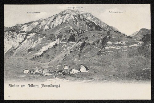 Stuben am Arlberg (Vorarlberg) : Flexenstrasse : Trittkopf 2722 m : Arlbergstrasse : [Correspondenz