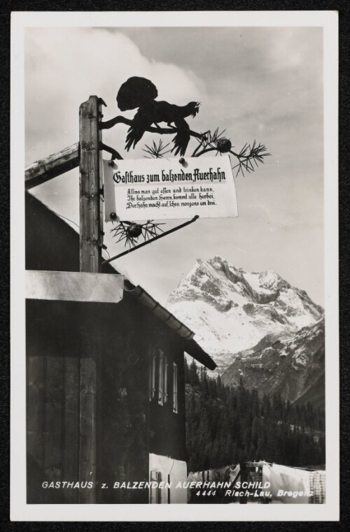 Gasthaus z. Balzenden Auerhahn Schild