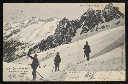 Am Schindlerferner. Ausblick nach Osten : Weissschrofenspitzgruppe : [Correspondenzkarte - Postkarte - Levelezö-Lap...]