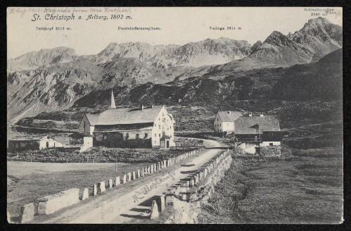 St. Christoph a. Arlberg, 1802 m : Trittkopf 2717 m : Parzielerfernerspitzen : Valluga 2811 m : Schindlerspitze 2640 m