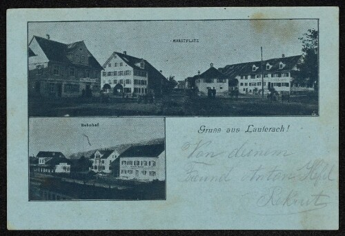 Gruss aus Lauterach! : Marktplatz, Bahnhof