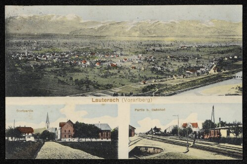 Lauterach (Vorarlberg) : Dorfpartie. Partie b. Bahnhof