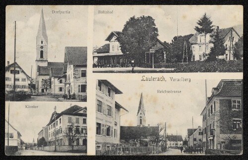 Lauterach, Vorarlberg : Dorfpartie, Bahnhof, Kloster, Reichsstrasse