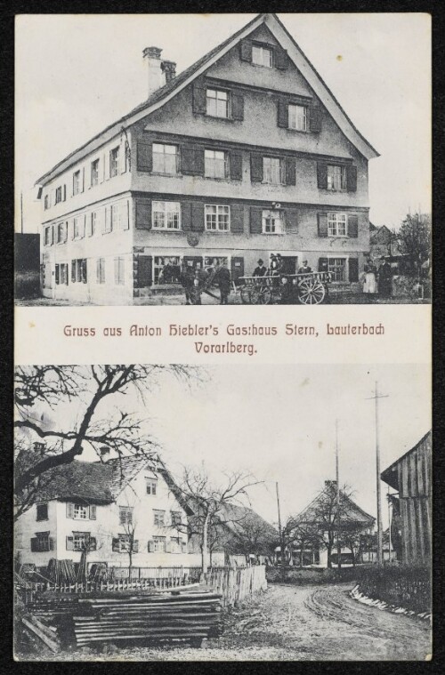 Gruss aus Anton Hiebler's Gasthaus Stern, Lauterbach Vorarlberg