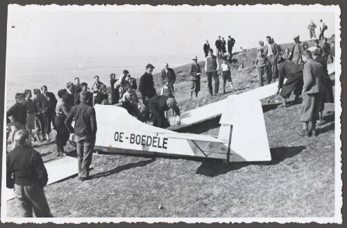 Flugzeugaufbau auf der Schwende, oberhalb von Dornbirn