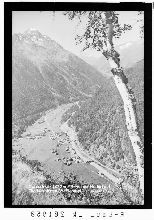 Zwieselstein 1472 m, Ötztal mit Nöderkogel - Thalleitspitze und Weisserkogel