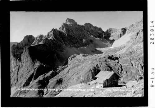 Württemberger Haus 2200 m gegen Spiessrutenspitze Tirol : [Württemberger Haus gegen Spiessrutenspitzen]