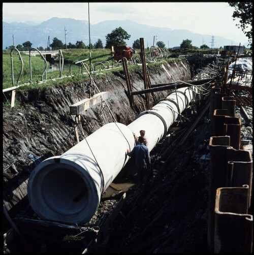 Kanalbaustelle in Lustenau