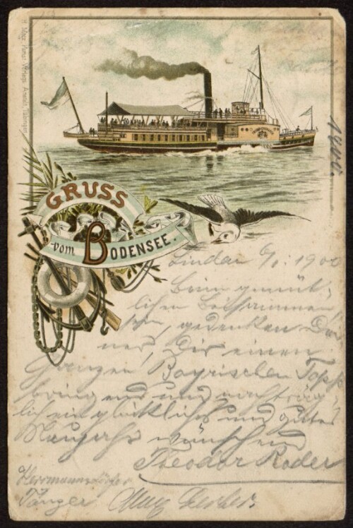 Gruss vom Bodensee : [Postkarte An ... in ...]