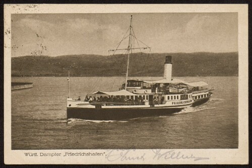 Württ. Dampfer  Friedrichshafen 