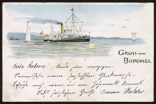 Gruss vom Bodensee : [Postkarte An ... in ...]