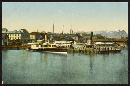 [Bregenz] : [Bregenz am Bodensee - Hafenpartie mit Neuem Museum und dem Säntis ...]