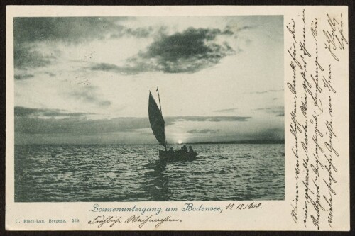 Sonnenuntergang am Bodensee : [Post-Karte An ... in ...]
