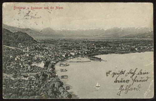 Bregenz a. Bodensee und die Alpen
