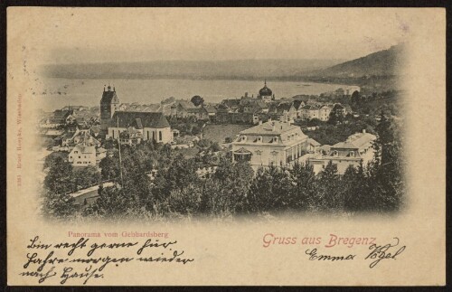 Gruss aus Bregenz : Panorama vom Gebhardsberg : [Correspondenz-Karte ...]