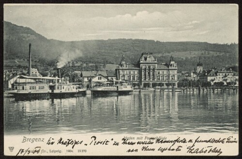 Bregenz Hafen mit Postgebäude : [Correspondenz-Karte ...]