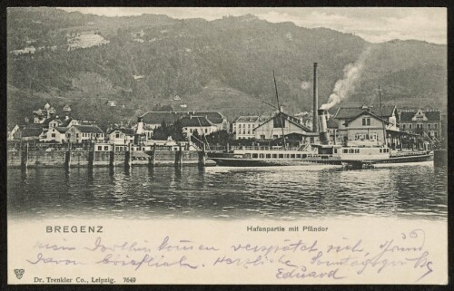 Bregenz Hafenpartie mit Pfänder : [Correspondenz-Karte ...]