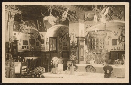 [Bregenz] : [Hotel  Bahnhof  Bregenz  Sehenswerte  Altdeutsche Weinstube mit Original-Einrichtung aus dem 16. Jahrh. ...]