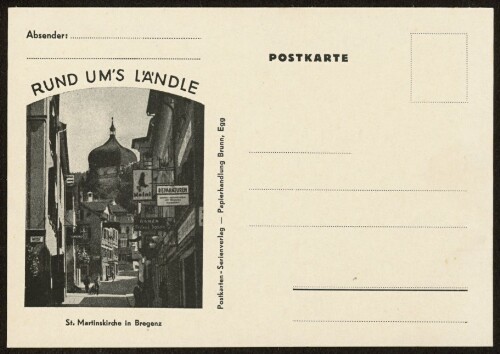 Rund um's Ländle St. Martinskirche in Bregenz : Postkarte ... ;