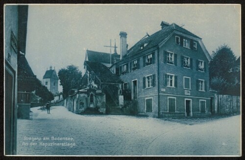 Bregenz am Bodensee : An der Kapuzinerstiege : [Trinks-Postkarte ...]