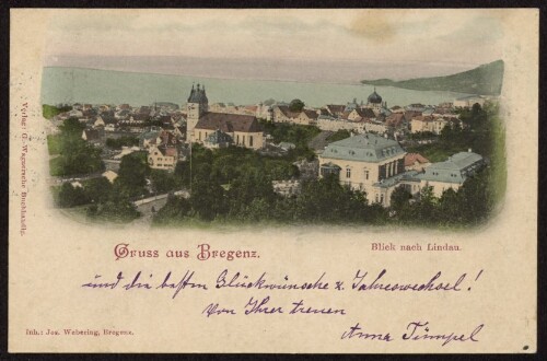 Gruss aus Bregenz : Blick nach Lindau : [Correspondenz-Karte ...]