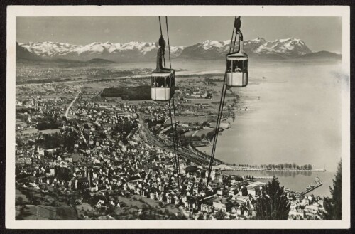 [Bregenz] : [Bregenz am Bodensee und Blick auf Schweizer Berge ...]