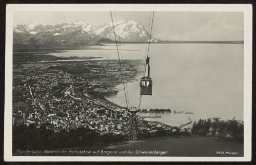 Pfänderbahn Blick von der Hochstation auf Bregenz und den Schweizerbergen