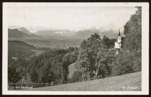 [Bregenz] Fluh mit Rheintal : [Bregenz, Fluh, Blick ins Rheintal und die Schweizer Berge ...]