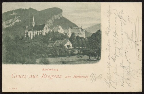 Gruss aus Bregenz am Bodensee : Riedenburg : [Correspondenz-Karte An ... in ...]