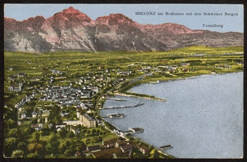 Bregenz am Bodensee mit den Schweizer Bergen : Vorarlberg