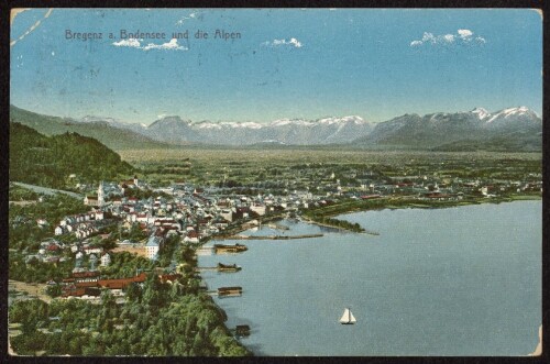 Bregenz a. Bodensee und die Alpen