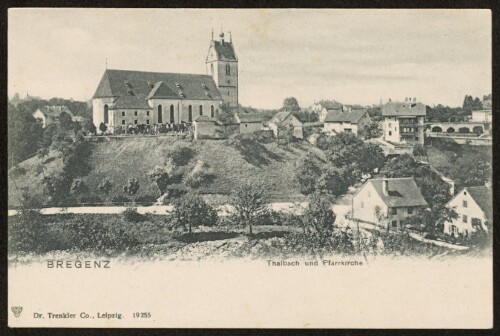 Bregenz : Thalbach und Pfarrkirche : [Correspondenz-Karte ...]