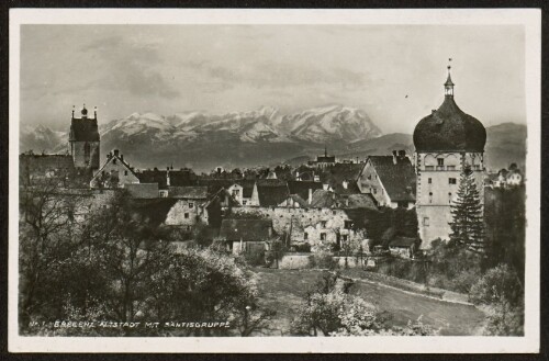 Bregenz Altstadt mit Säntisgruppe