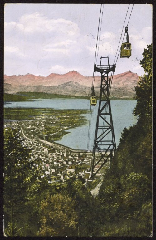 [Bregenz] : [Pfänderbahn Bregenz mit Blick auf die Schweizer Alpen ...]