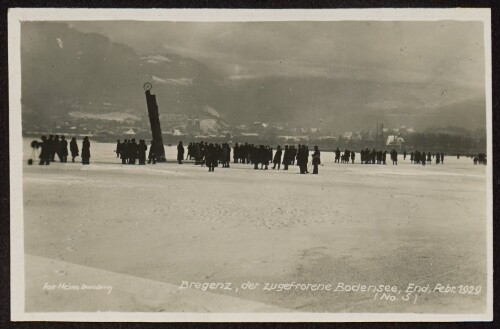 Bregenz, der zugefrorene Bodensee, End. Febr. 1929