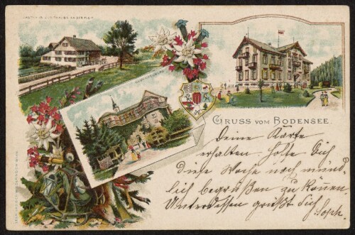 Gruss vom Bodensee : Gasthaus zur Traube an der Fluh : Gebhardsberg ... : [Correspondenz-Karte ...]
