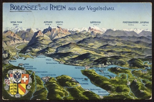 Bodensee und Rhein aus der Vogelschau