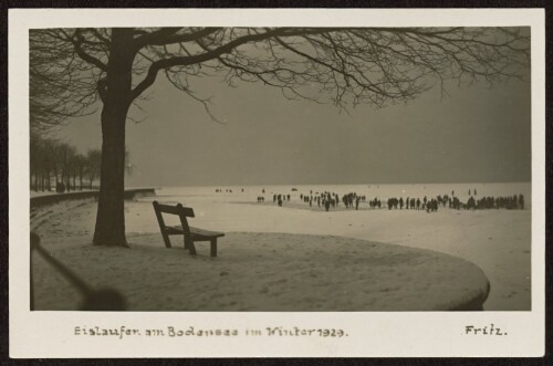 Eislaufen am Bodensee im Winter 1929 : [Post Card ...]