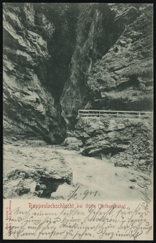 [Dornbirn] Rappenlochschlucht bei Gütle (Arlbergbahn) : [Postkarte ...]
