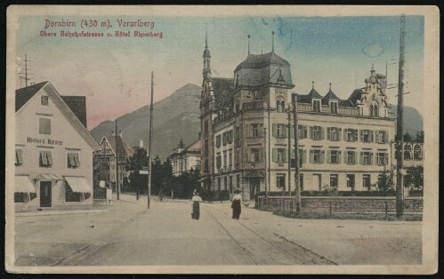 Dornbirn (430 m), Vorarlberg : Obere Bahnhofstrasse u. Hotel Rhomberg