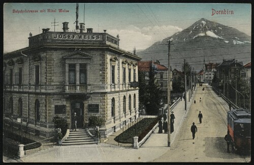 Dornbirn : Bahnhofstrasse mit Hotel Weiss