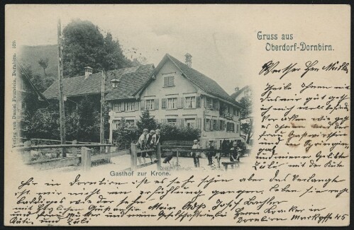 Gruss aus : Oberdorf-Dornbirn : Gasthof zur Krone : [Postkarte ...]