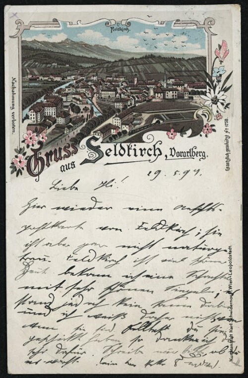 Gruss aus Feldkirch, Vorarlberg : Feldkirch : [Correspondenz-Karte An ... in ...]