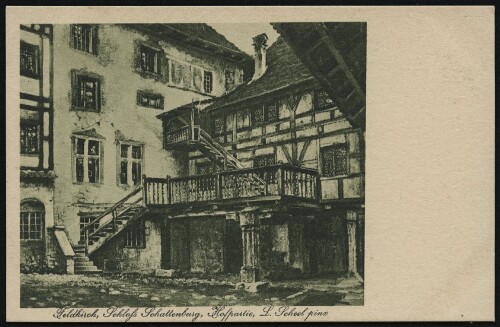 Feldkirch, Schloß Schattenburg, Hofpartie, L. Scheel pinx