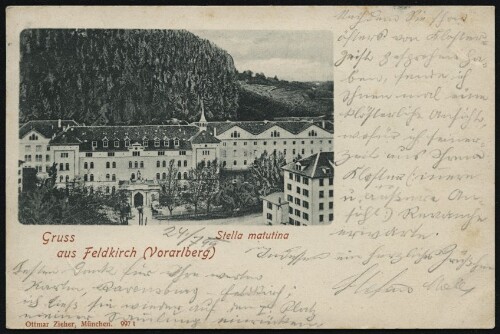 Gruss : aus Feldkirch (Vorarlberg) Stella Matutina : [Correspondenz-Karte ...]