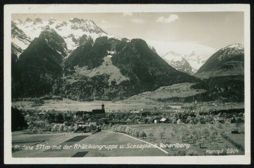 Bludenz 571 m mit der Rhätikongruppe u. Scesaplana Vorarlberg