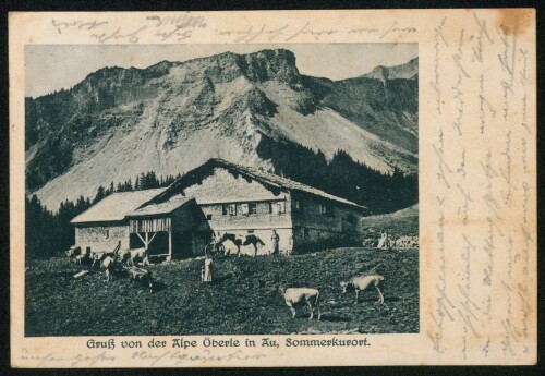 Gruß von der Alpe Öberle in Au, Sommerkurort