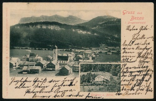 Gruss aus Bezau i. Bregenzerwald : Gasthaus z. Bären : [Correspondenz-Karte ...]