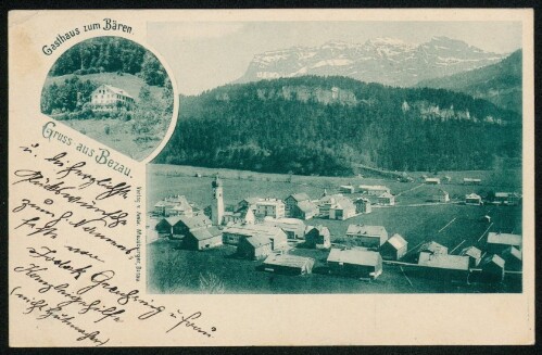 Gruss aus Bezau : Gasthaus zum Bären : [Correspondenz-Karte An ... in ...]